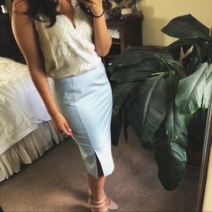 THE LIMITED/ baby blue fitted pencil skirt 4